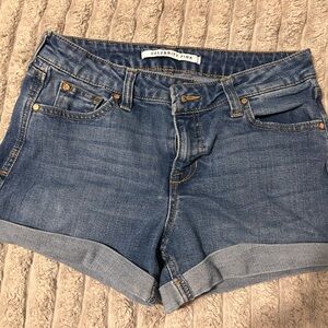 Celebrity Pink Rolled Hem Blue Shorts